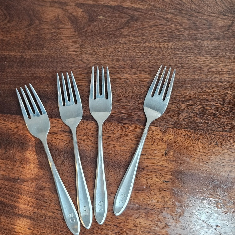 4x WMF Cromargan GERMANY Salad Desert Fork  Stainless Flatware  VTG Classic 7in